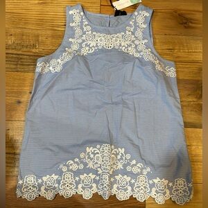 Fate Blue and White Lace Tank Top